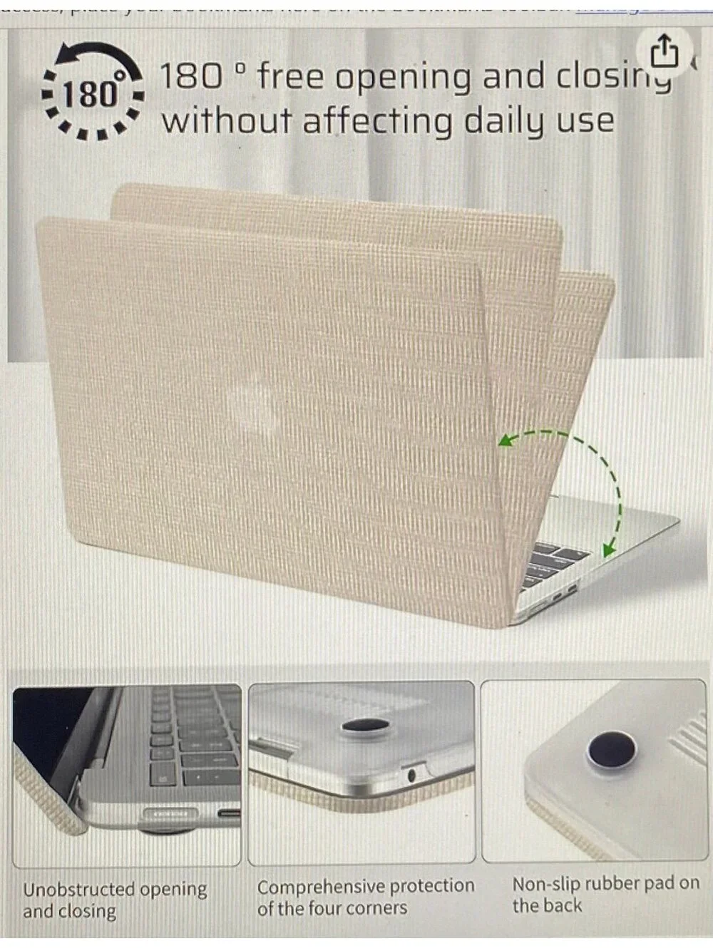 Seorsok Apple Case for New MacBook Air 13.6” 2024/23/22 Beige